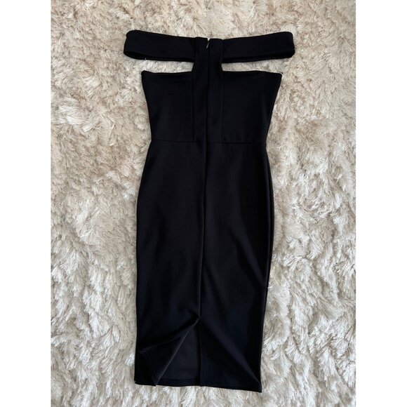 Miss Guided Off Shoulder Bodycon Dress Black ( US 4 ) - Picture 3 of 3